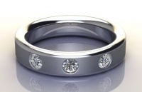 Miss Jewels - CD Designer Jewellery 0.30ctw 6.8 grams Wedding Band in 925 Sterling Silver Photo