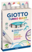 Giotto Turbo Giant Pastel 6 Fibre-Tip Pens Photo