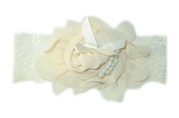 Pearl Lace Headband - Cream Photo