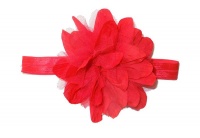 Crinkle Flower Headband - Red Photo