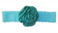 Puffy Rose Headband - Aqua Photo