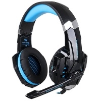 Kotion G9000 Gaming Headphones with Mic Audio/Mic Splitter Cable - Blue Photo