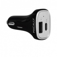 Macally 20W 2 Port USB-C/USB-A Car Charger - Black Photo