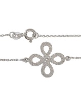 Miss Jewels 0.24ct Clear Cubic Zirconia Cross Over Loop Style Bracelet in 925 Sterling Silver Photo