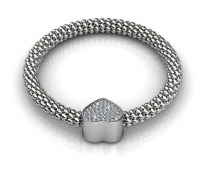 Destiny Heart Bracelet with Swarovski Crystals - Silver Photo