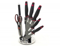 Berlinger Haus 8-Piece Marble Coating Knife Set With Stand Black & Red Photo