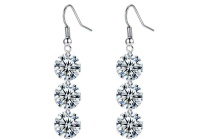 Treasures Elegant Grade White Diamond like Crystal Earrings Photo