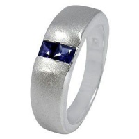 Sapphire Miss Jewels- 925 Sterling Silver Cubic Zirconia Wedding Band with Satin Finish Photo