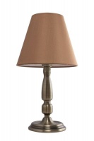 Bright Star Lighting - Bronze Table Lamp With Beige Fabric Shade Photo