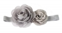 Two Flower Headband in Grey Photo
