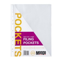 Meeco A4 100micron Filing Pockets - 50 Pack Photo
