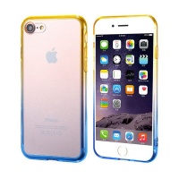 Ultra-Thin Case w/ Colour Frame for iPhone 8 Plus / 7 Plus - Yellow & Blue Photo