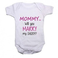 Noveltees ZA Girls Mommy Will You Marry My Daddy Baby Grow - Pink Photo