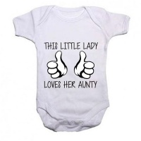Noveltees ZA Girls This Little Lady Loves Her Aunty Baby Grow Photo