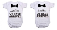 Noveltees ZA Boys Ladies We Have Arrived Twin Pack Baby Grows Photo
