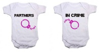 Noveltees ZA Girls Partners In Crime Girls Twin Pack Baby Grows Photo