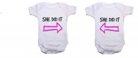 Noveltees ZA Girls She Did It Twin Pack Baby Grows Photo