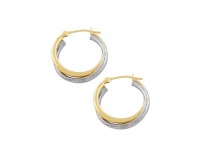 Miss Jewels Italian Import- 9ct Yellow and White Gold Hoop Earrings Photo