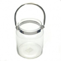 Pamper Hamper - Chrome Handle Glass Jar - White Photo