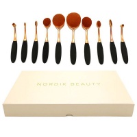 Nordik Beauty Oval Makeup Brush Set - Rose Gold & Black Photo