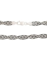 Genuine 45cm 925 Sterling Silver Black Rhodium Magic Design Snake Style Chain Photo