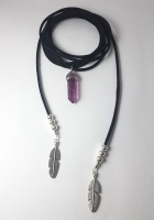 Lakota Inspirations Purple Fluorite Crystal Wrap Choker Photo