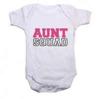 Noveltees ZA Girls Aunt Squad Baby Grow - White Photo