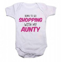 Noveltees ZA Girls Born To Go Shopping With My Aunty - White Photo
