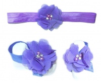 Diamante Headband with Barefoot sandal - Purple Photo