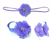 Thin Diamante Headband with Barefoot sandal - Purple Photo