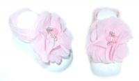 Diamante Baby Barefoot Sandals - Baby Pink Photo
