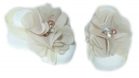 Diamante Baby Barefoot Sandals - Tan Photo