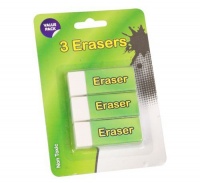 Bulk Pack 10 x Card Of 3 Erasers Photo