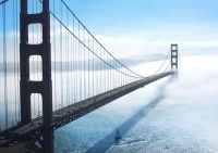 workART Curated Photographic Canvas - Golden Gate Bridge by Modestas Photo