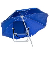 Eco Beach Chair And Umbrella Combo Set - Blue Photo