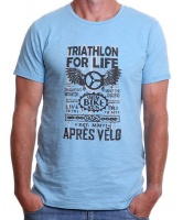 Apres Velo Triathlon For Life Mens Tee in Blue Photo
