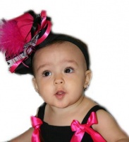 Baby Headbands Girls' Boutique Bow - Black Hot Pink &White Photo