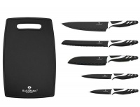 Blaumann 6-Piece Non-Stick Stainless Steel Knife Set with Cutting Board - Black Photo