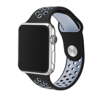 Apple Silicone Sport Band for Watch - Black/Grey 38mm Photo