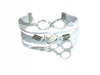Urban Charm Crystal Designer Style Infinity Bracelet- White Photo