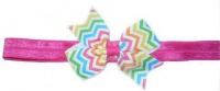 Baby Headbands Girl's Zig Zag Bow Headband - Hot Pink & Multicolour Photo
