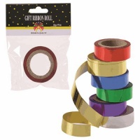 Bulk Pack 8 X Metallic Gift Wrap Ribbon 1.8x910cm Assorted Colours Photo