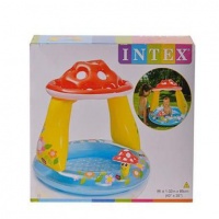 Intex Mushroom Shaded Baby Pool 102 x 89cm 13cm Water Depth Soft Floor Photo