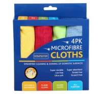 Bulk Pack 4x Microfibre Cloths Pack of 4 Assorted Photo