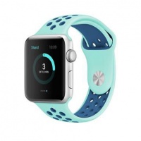 Apple Silicone Sport for Watch 42mm - Turquoise & Blue Cellphone Cellphone Photo