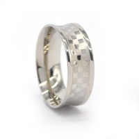 Xcalibur Stainless Stee Gents Check Board Design Ring with Matt - TXR032 Photo