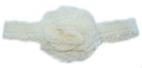 Baby Headbands Detailed Net Flower Headband - Cream Photo