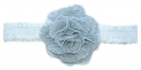 Baby Headbands Detailed Net Flower Headband - Grey Photo