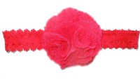 Baby Headbands Detailed Net Flower Headband - Red Photo
