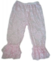 Baby Headbands Lace Leggings Bootleg Pants - Baby Pink Photo